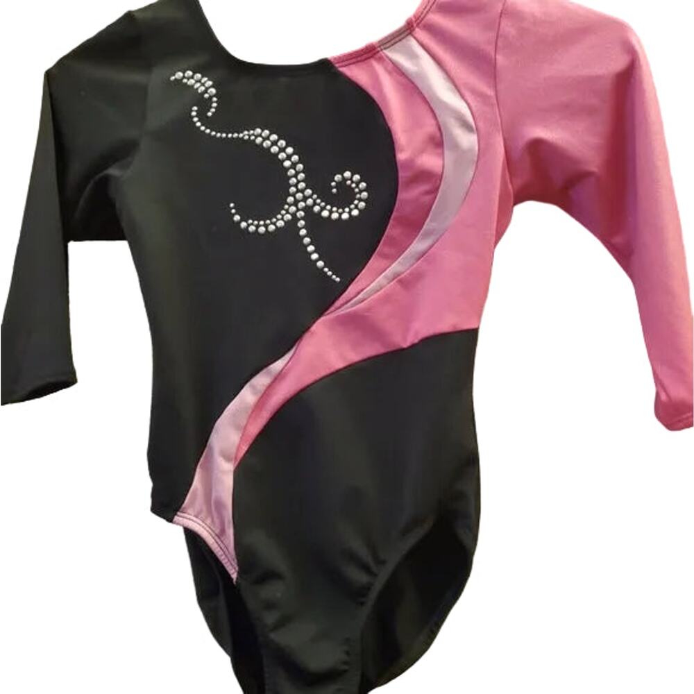 Dance Leotard Freestyle Small Child Pink Black Jazz Acro Gymnastics
